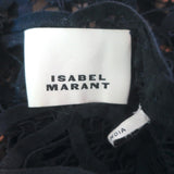 Isabel Marant Neline Guipure Lace Puff Sleeve Blouse Black Cotton Size 34, NEW