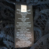 Isabel Marant Neline Guipure Lace Puff Sleeve Blouse Black Cotton Size 34, NEW