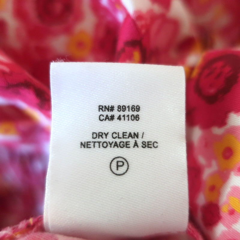 Derek Lam 10 Crosby Fatima Midi Dress Pink Floral Print Stretch Cotton Size 2