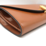 Victoria Beckham Half Moon Wallet on Chain Brown Leather Small Shoulder Bag