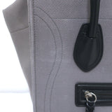 Celine Medium Phantom Luggage Tote Gray Cotton Canvas & Black Leather