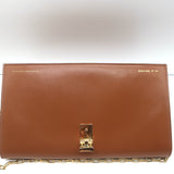 Victoria Beckham Half Moon Wallet on Chain Brown Leather Small Shoulder Bag