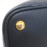 Prada Double Medium Tote Navy Saffiano Leather Shoulder Bag