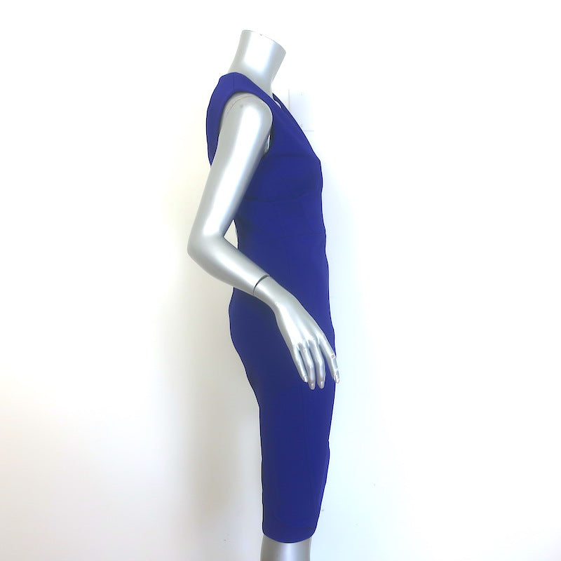 Victoria Beckham Sleeveless V-Neck Sheath Dress Royal Blue Size US 6