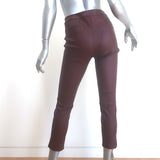 Helmut Lang stretch leather skinny pants in burgundy, pre-owned with authentic designer details