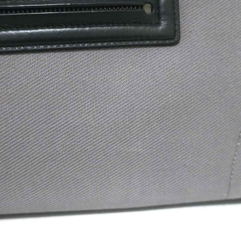 Celine Medium Phantom Luggage Tote Gray Cotton Canvas &amp; Black Leather