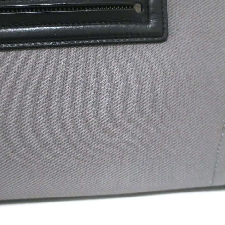 Celine Medium Phantom Luggage Tote Gray Cotton Canvas &amp; Black Leather