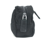 Prada Nylon Cosmetic Bag Black Small Front Pocket Clutch