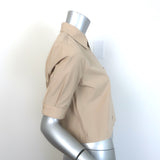 TWP Short Lived Cropped Shirt Safari Beige Cotton Size Extra Small NEW