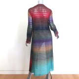 Missoni Metallic Knit Long Cardigan Multicolor Size 42 Open-Front Sweater