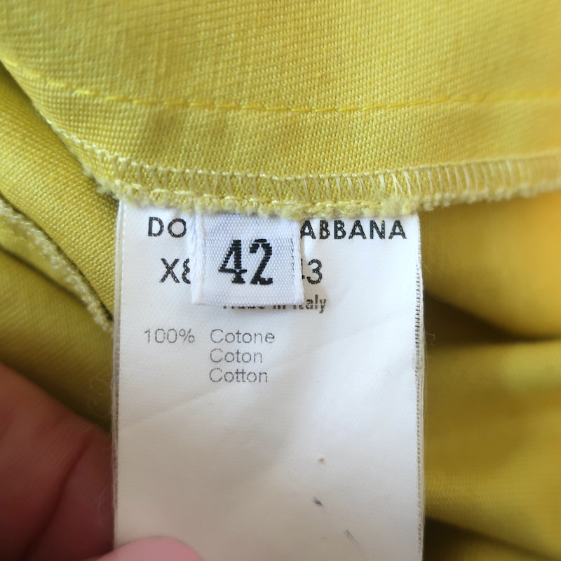 Dolce &amp; Gabbana Yellow Denim Jacket Size 42