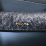 Prada Double Medium Tote Navy Saffiano Leather Shoulder Bag
