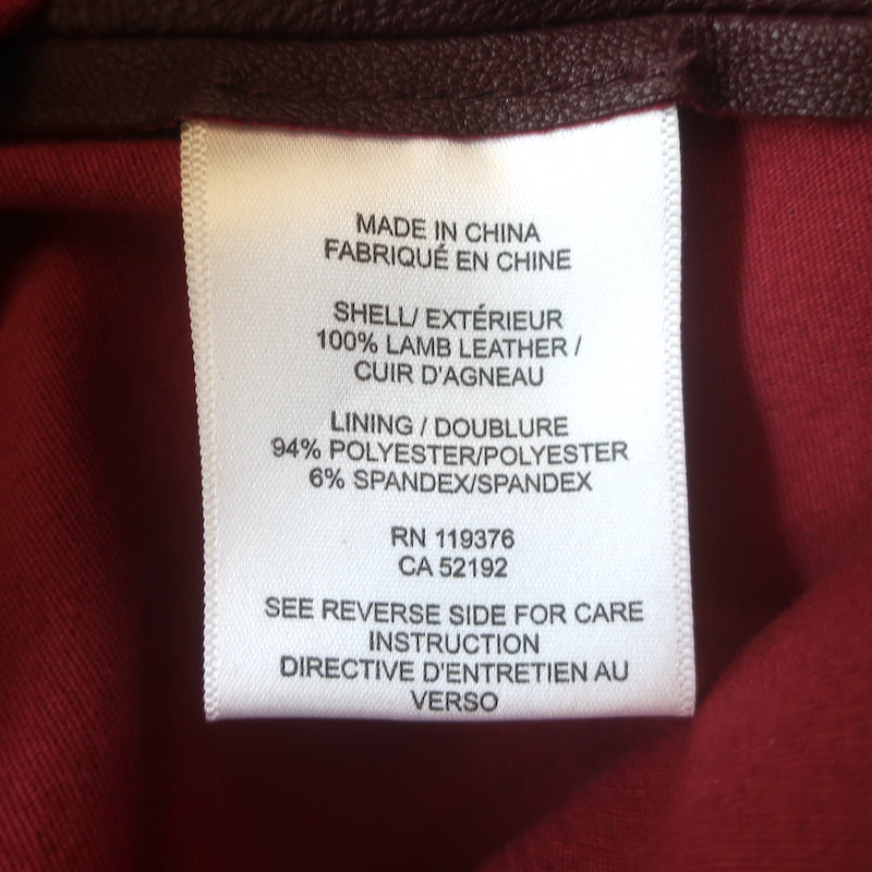 Helmut Lang burgundy stretch leather skinny pants, pre-owned authentic designer piece (size 4)