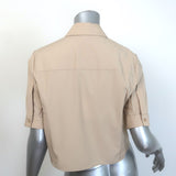 TWP Short Lived Cropped Shirt Safari Beige Cotton Size Extra Small NEW