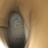 Christian Louboutin Napoleo 70 Knee High Chain Boots Black Leather Size 35