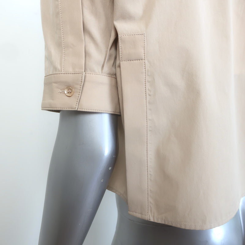 TWP Short Lived Cropped Shirt Safari Beige Cotton Size Extra Small NEW