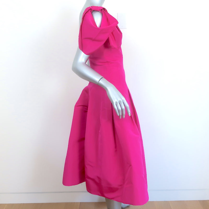oscar de la renta hot pink dress 1970s Oscar De la Renta Butterfly Gown Shrimpton Couture