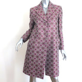 Max Mara Weekend Metallic Jacquard Coat Pink/Brown Cotton-Blend Size US 8