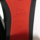 Christian Louboutin Napoleo 70 Knee High Chain Boots Black Leather Size 35