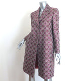 Max Mara Weekend Metallic Jacquard Coat Pink/Brown Cotton-Blend Size US 8