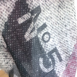 Chanel No 5 Cashmere Gauze Stole Purple/Black Printed Shawl Scarf
