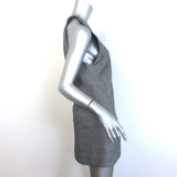 Courreges Tweed Logo-Embroidered Sleeveless Mini Dress Gray Wool-Blend Size 38
