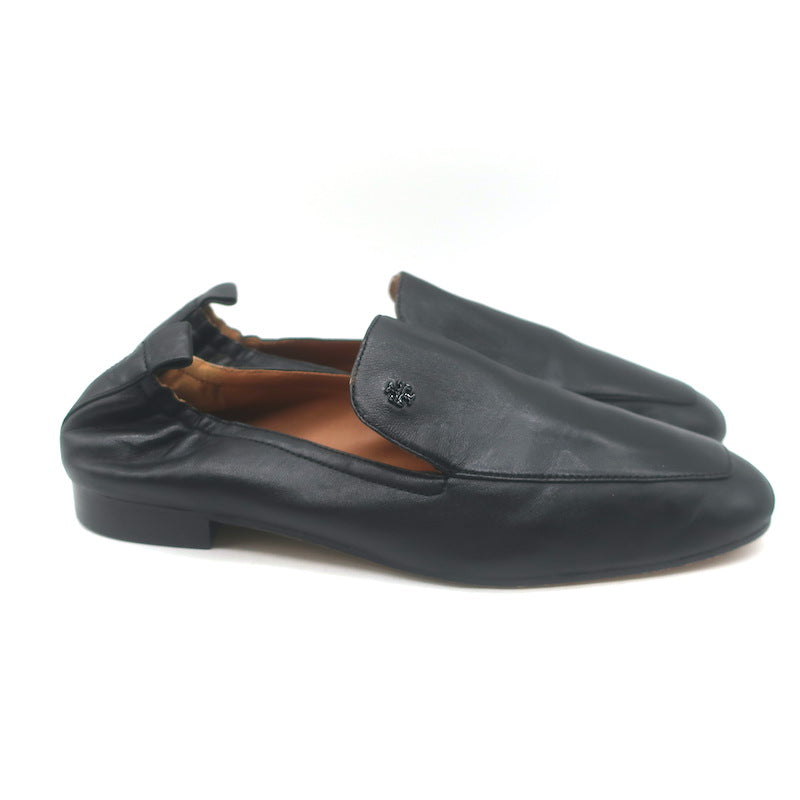 Tory Burch Kira Stretch Travel Loafers Black Leather Size 10.5