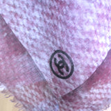 Chanel No 5 Cashmere Gauze Stole Purple/Black Printed Shawl Scarf