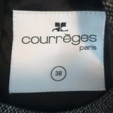 Courreges Tweed Logo-Embroidered Sleeveless Mini Dress Gray Wool-Blend Size 38