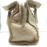 Balenciaga Giant Brogues Covered Folder Tote Ecru Leather Large Shoulder Bag
