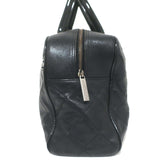 Chanel 2000 Large Logo Bowler Bag Black Quilted Caviar Leather & Patent