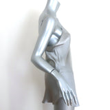 Nili Lotan Isabella Cami Silver Silk Satin Size Extra Large V-Neck Tank Top NEW