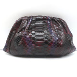 Nancy Gonzalez Pleated Clutch Burgundy/Purple Snakeskin Small Bag