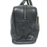 Chanel 2000 Large Logo Bowler Bag Black Quilted Caviar Leather & Patent