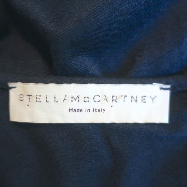 Stella McCartney Accordion Pleated Dress Navy Cotton Jersey Size 38