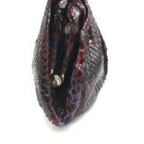 Nancy Gonzalez Pleated Clutch Burgundy/Purple Snakeskin Small Bag