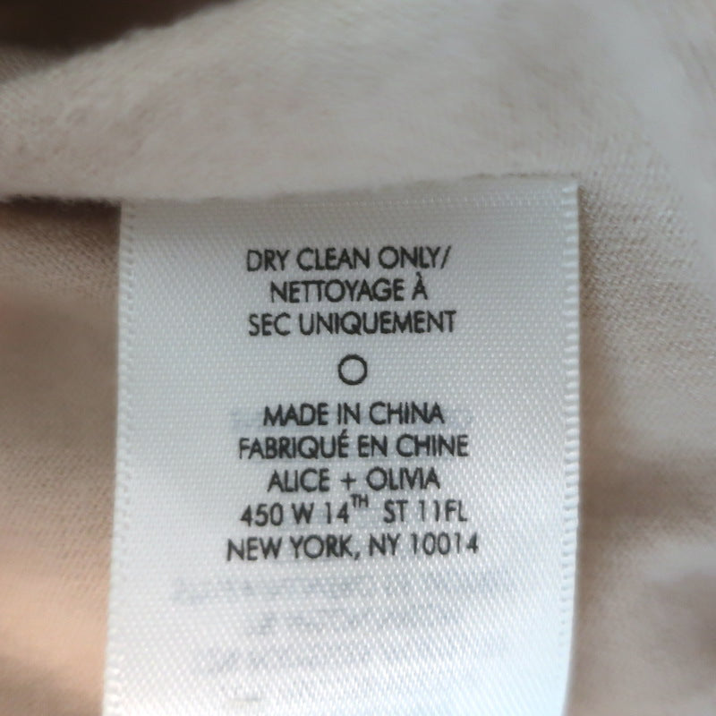 Alice + Olivia Lulu Crochet Knit Halter Midi Dress Beige Cotton-Blend Size Small