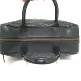 Chanel 2000 Large Logo Bowler Bag Black Quilted Caviar Leather & Patent