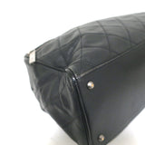 Chanel 2000 Large Logo Bowler Bag Black Quilted Caviar Leather & Patent