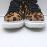 Alexander McQueen oversized leopard calf-hair sneakers, brown, authentic pre-owned, gently worn, EU 39.5
