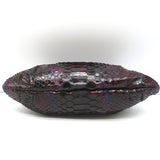 Nancy Gonzalez Pleated Clutch Burgundy/Purple Snakeskin Small Bag
