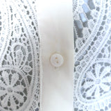 L'Agence Odelia Lace Cropped Button Down Blouse White Size Small