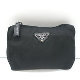 Prada Nylon Cosmetic Bag Black Mini Clutch