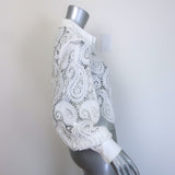 L'Agence Odelia Lace Cropped Button Down Blouse White Size Small