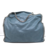 Stella McCartney Falabella Fold-Over Tote Blue Faux Leather Shoulder Bag