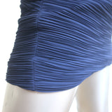 Maje Richesse Cap Sleeve Mini Sheath Dress Blue Pleated Crepe Size 2 NEW