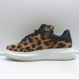 Alexander McQueen oversized leopard-print calf-hair sneakers, brown, authentic pre-owned, lightly worn