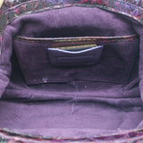 Nancy Gonzalez Pleated Clutch Burgundy/Purple Snakeskin Small Bag