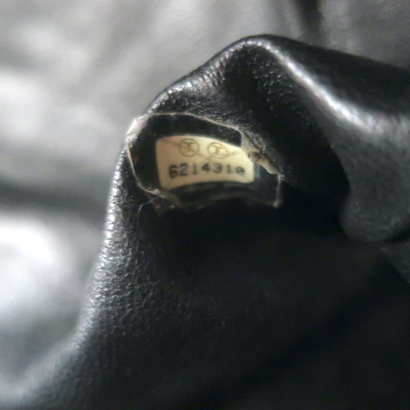 Chanel 2000 Large Logo Bowler Bag Black Quilted Caviar Leather &amp; Patent