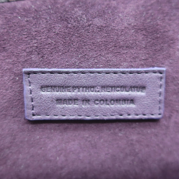 Nancy Gonzalez Pleated Clutch Burgundy/Purple Snakeskin Small Bag